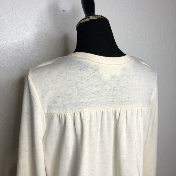 Anthropologie Saturday Sunday cream tiered ruffle knit top size Medium - Picture 9 of 13
